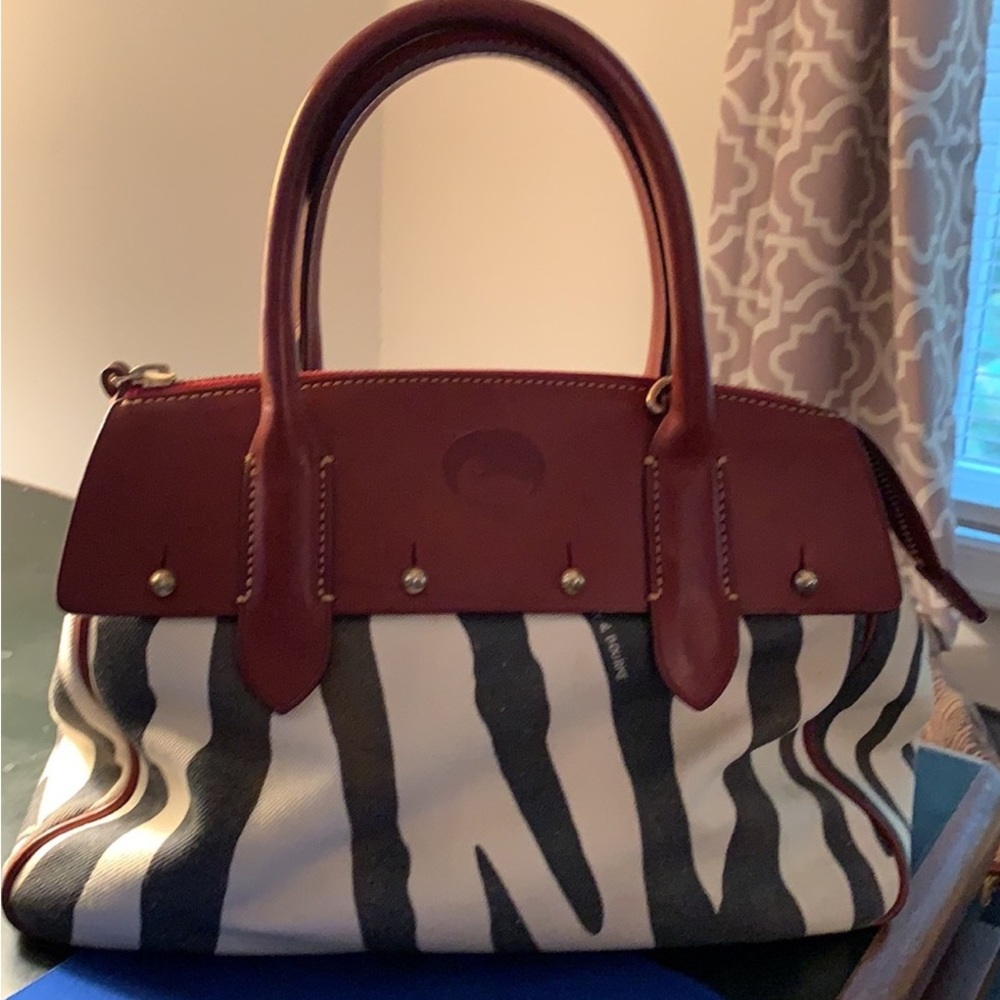 Dooney & Bourke Zebra Print Wilson Canvas & Leath… - image 3